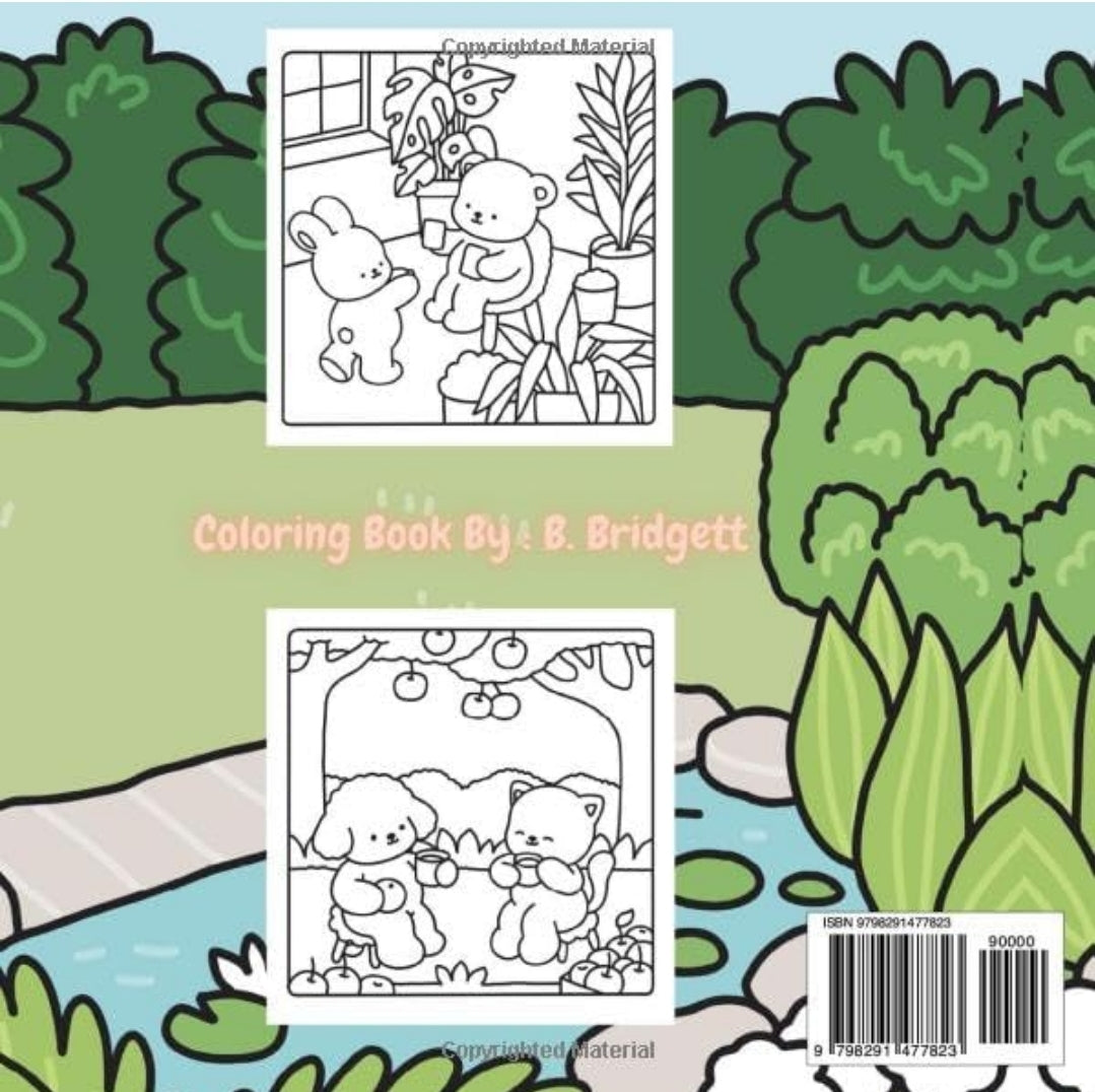 Cuddly Friends: Enjoy The Garden Coloring Book